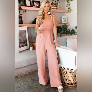 Pink Lily Chasing Beauty Dusty Salmon Jumpsuit S